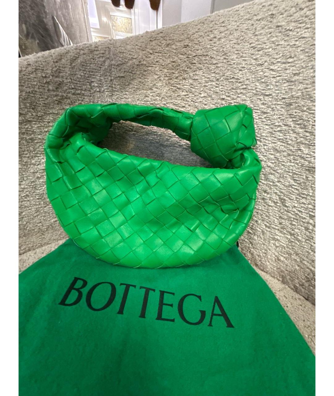 BOTTEGA VENETA Зеленая кожаная сумка с короткими ручками, фото 3