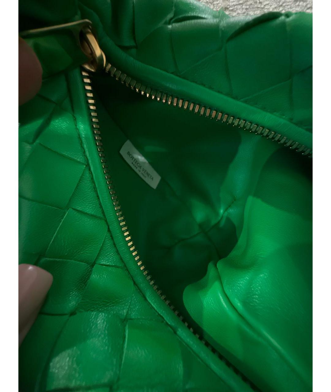 BOTTEGA VENETA Зеленая кожаная сумка с короткими ручками, фото 4