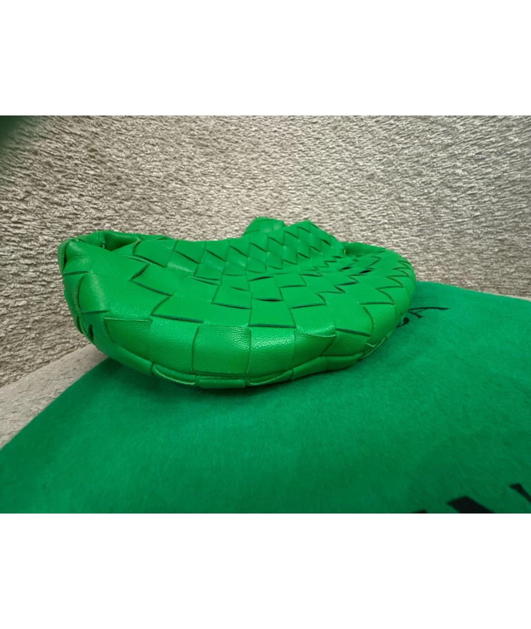 BOTTEGA VENETA Зеленая кожаная сумка с короткими ручками, фото 7