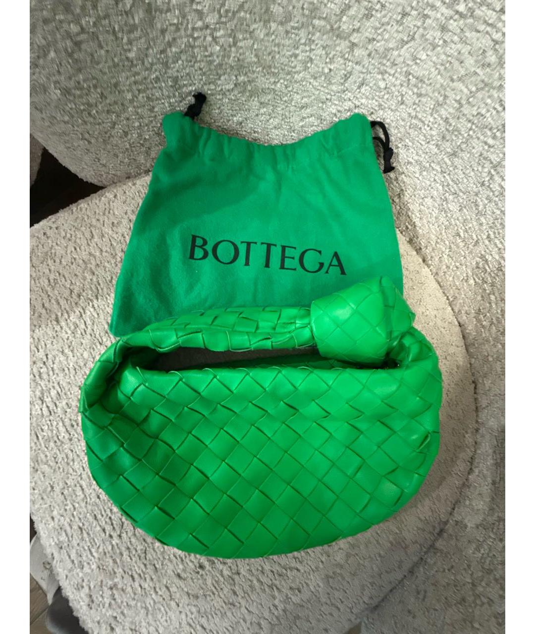 BOTTEGA VENETA Зеленая кожаная сумка с короткими ручками, фото 5