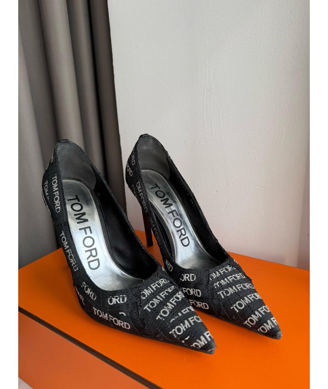 TOM FORD Черные текстильные туфли, фото 7