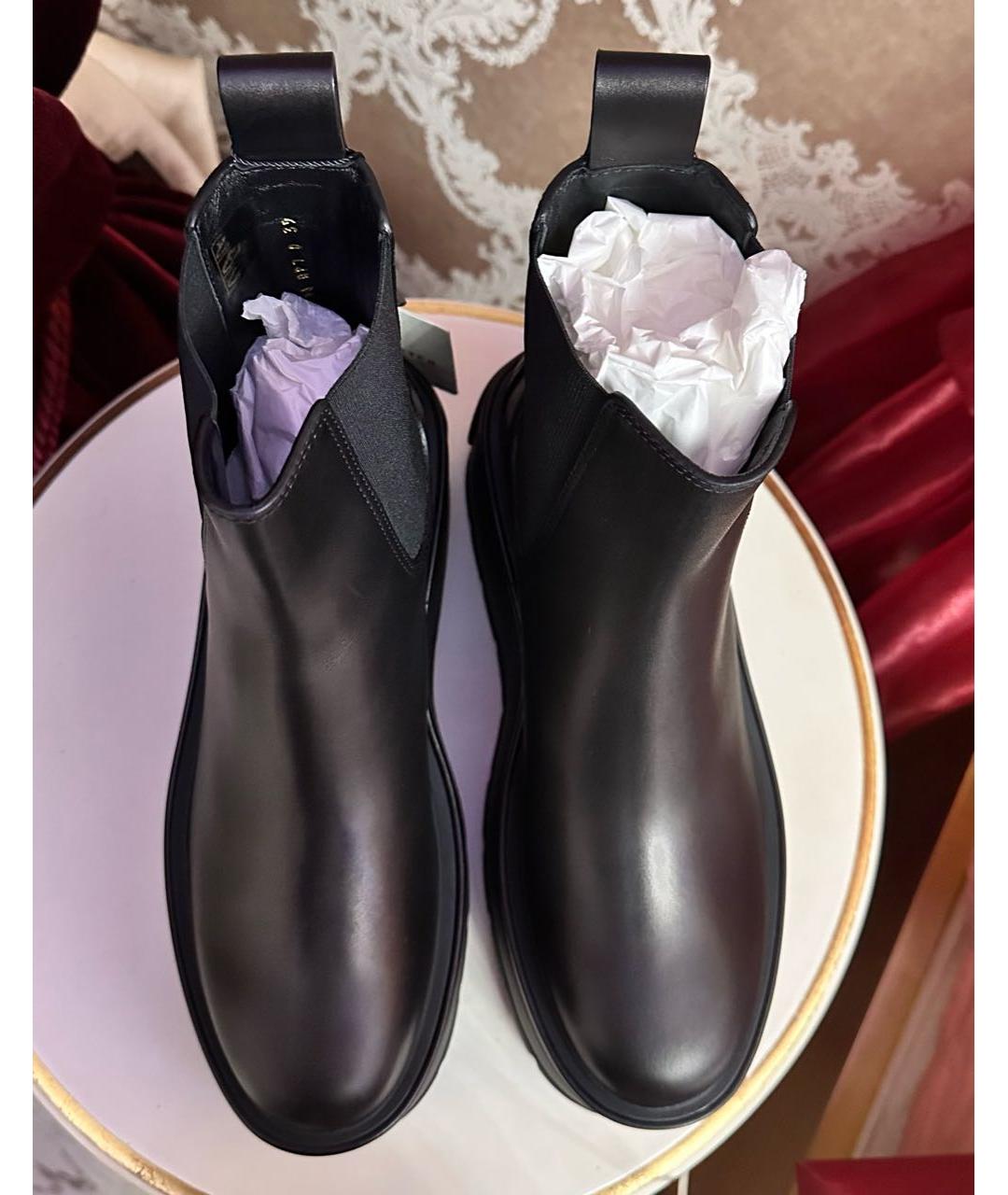 VALENTINO Черные кожаные полусапоги, фото 3