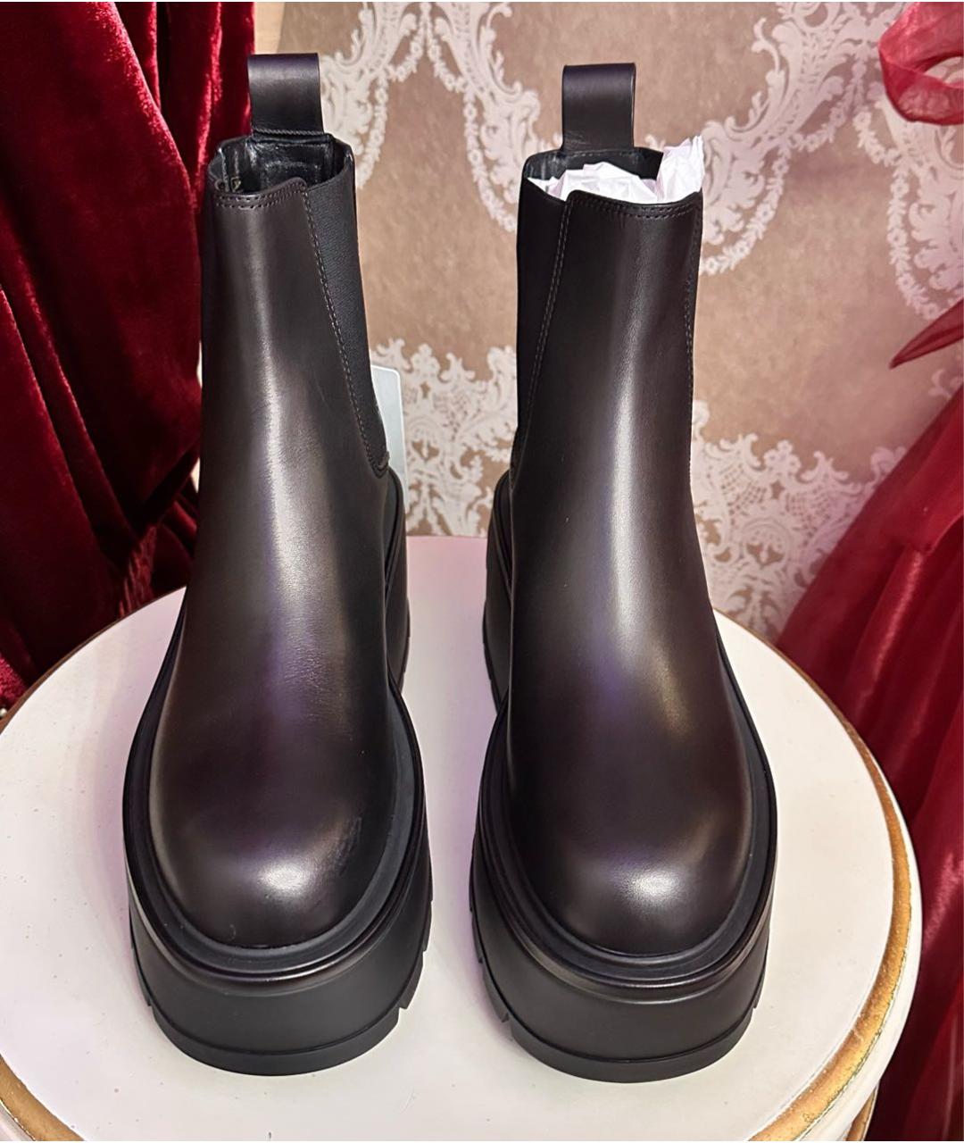 VALENTINO Черные кожаные полусапоги, фото 2