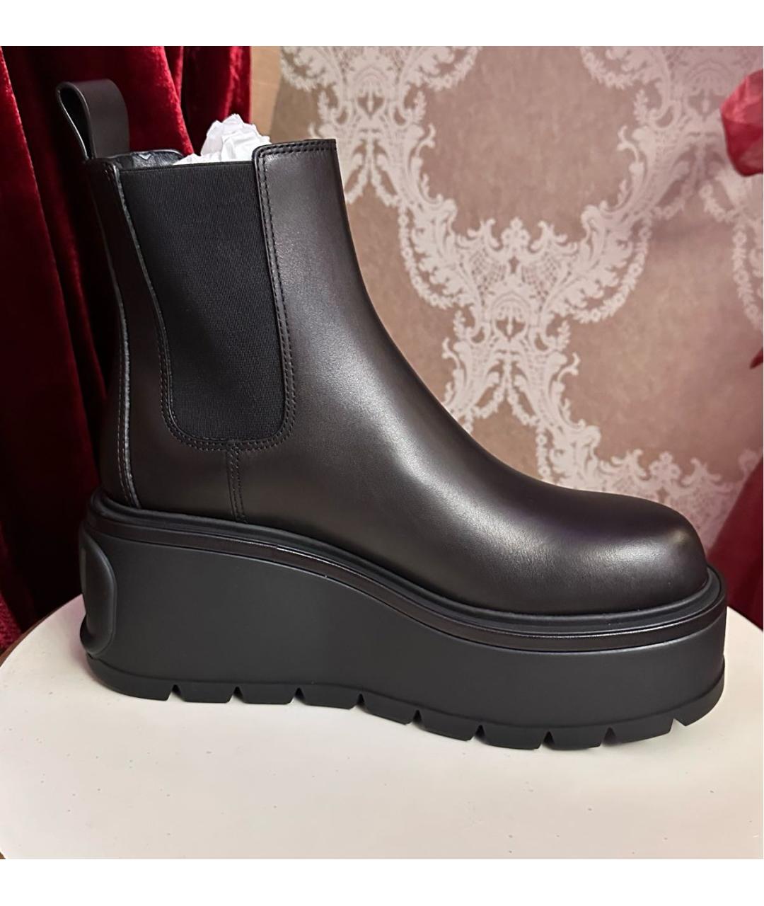 VALENTINO Черные кожаные полусапоги, фото 5