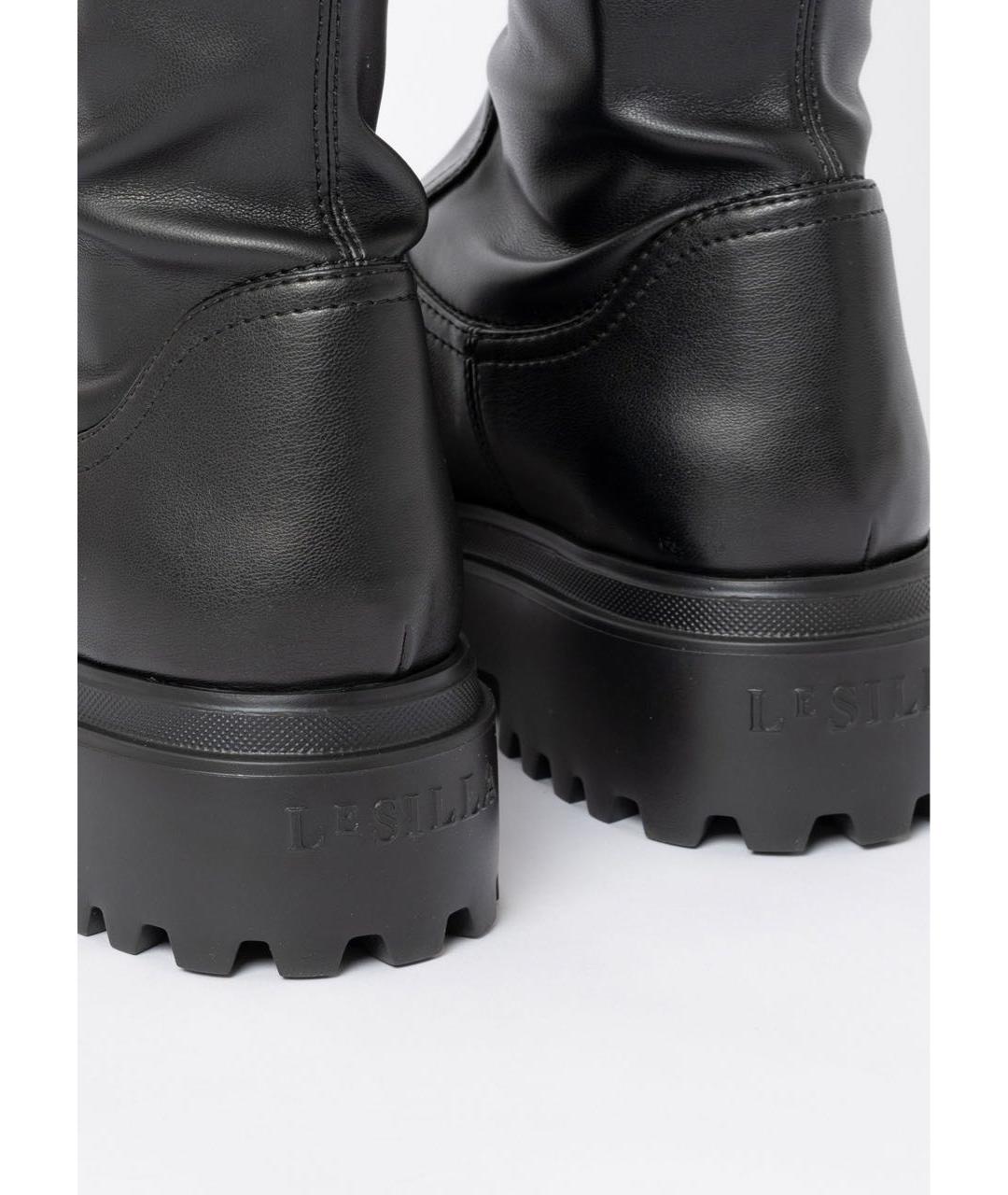 LE SILLA Черные кожаные ботфорты, фото 5