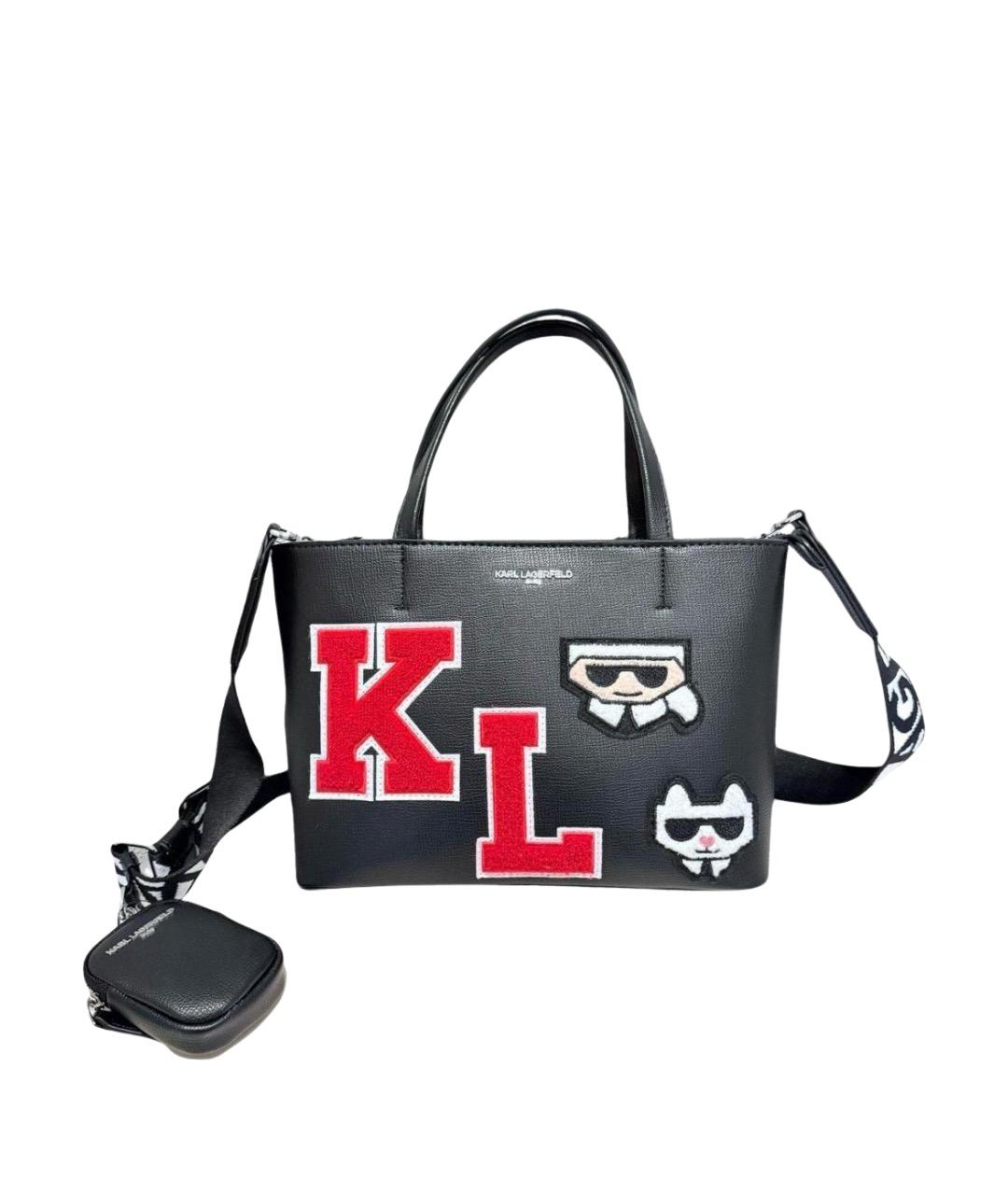 KARL LAGERFELD Черная сумка через плечо из искусственной кожи, фото 1