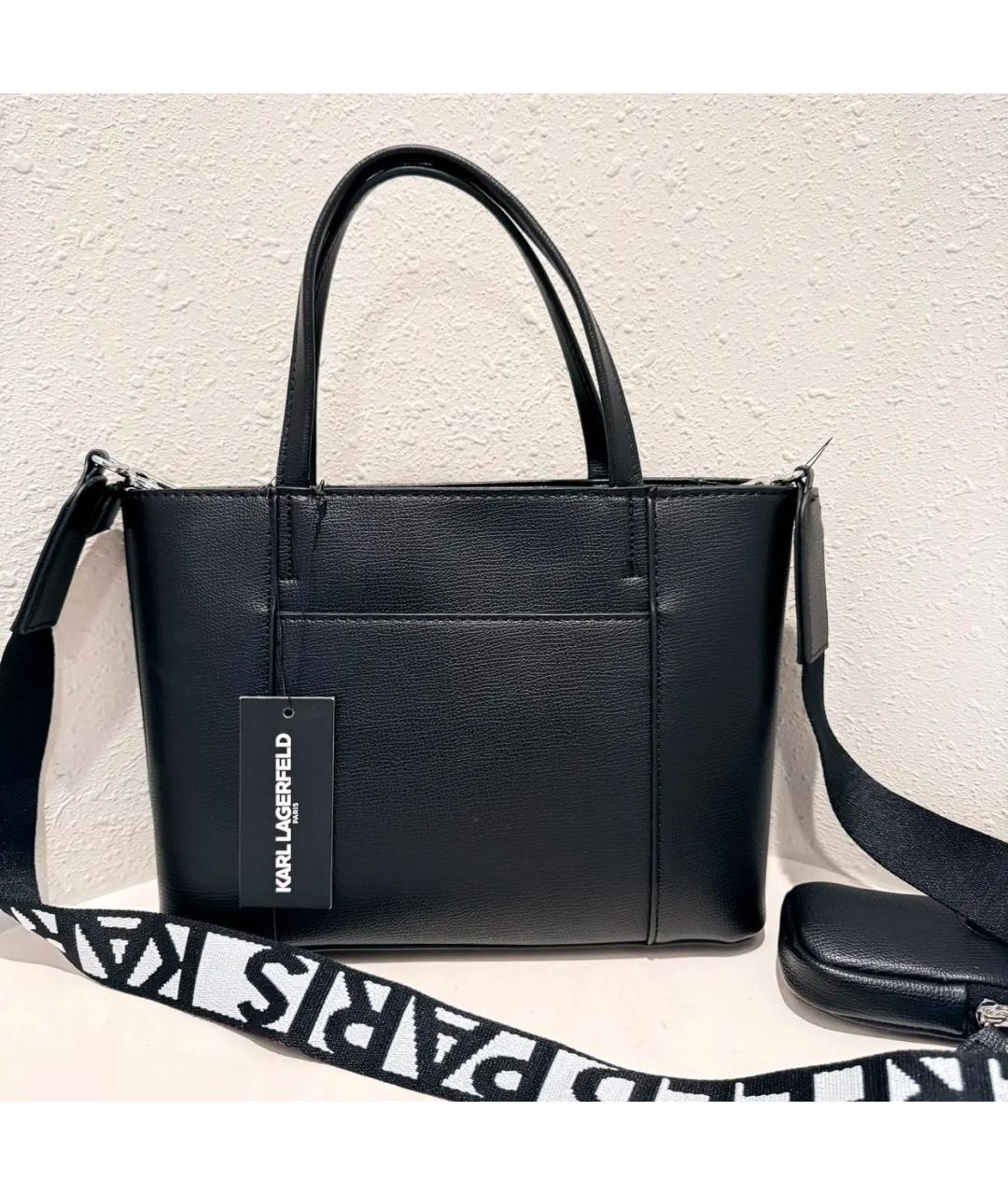 KARL LAGERFELD Черная сумка через плечо из искусственной кожи, фото 8