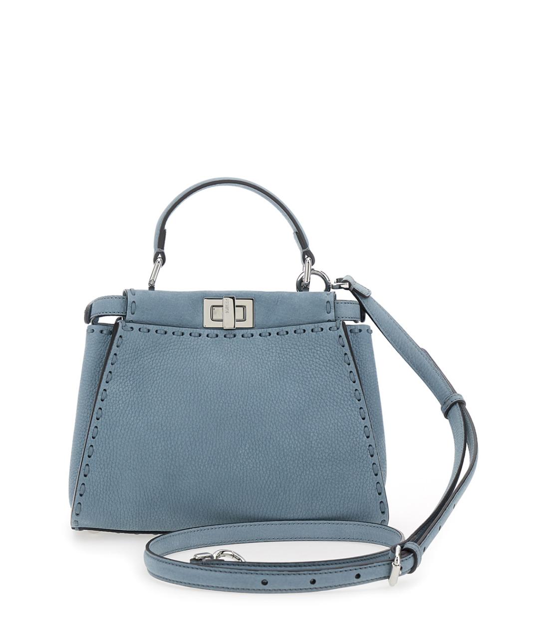 FENDI Синяя кожаная сумка через плечо, фото 2