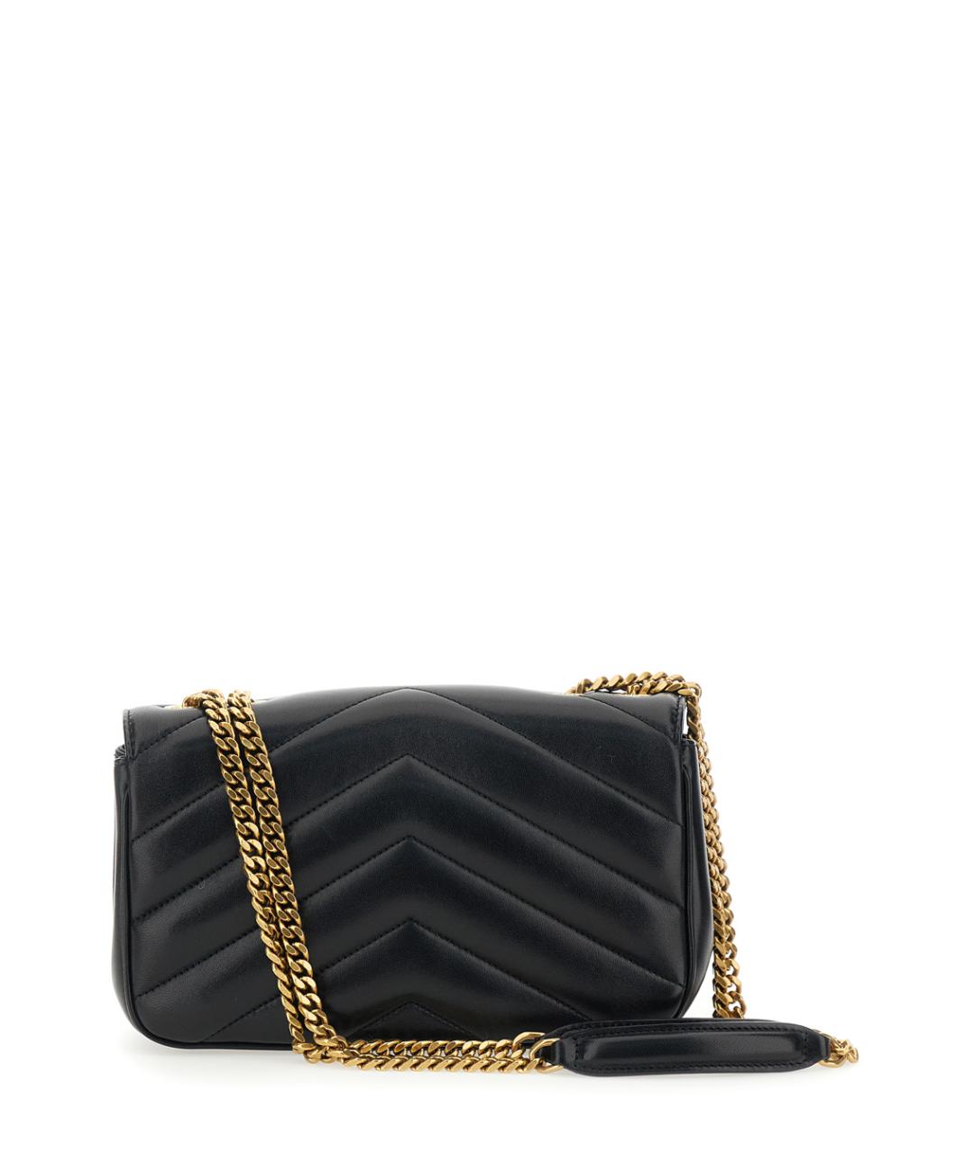 SAINT LAURENT Черная кожаная сумка через плечо, фото 2