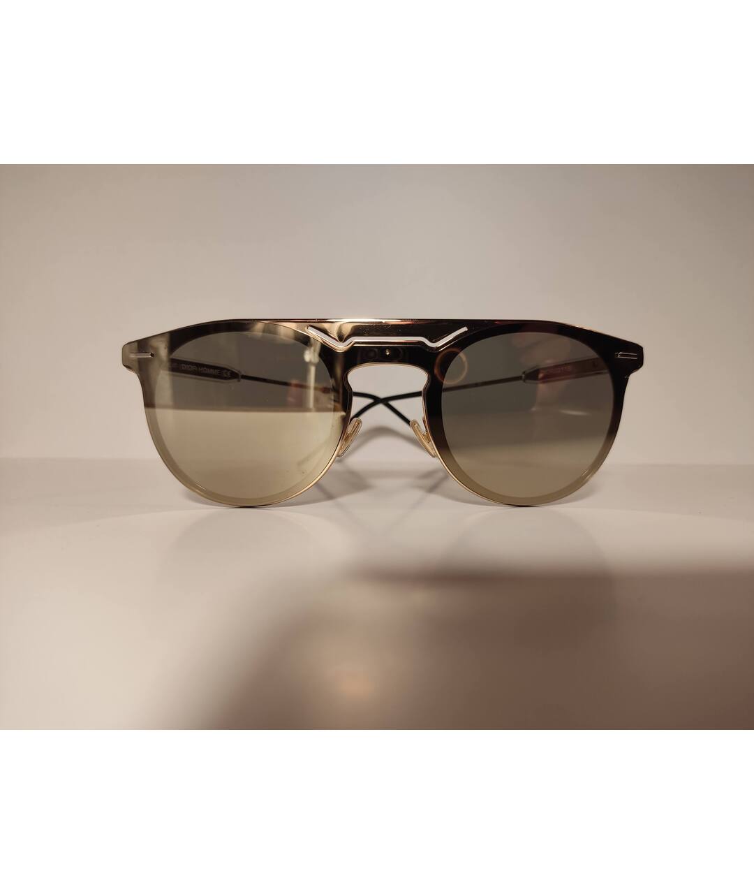 DIOR HOMME Золотые металлические солнцезащитные очки, фото 3