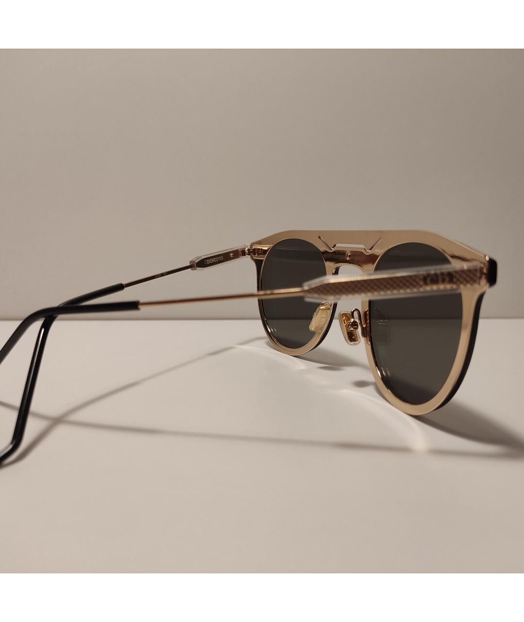 DIOR HOMME Золотые металлические солнцезащитные очки, фото 2