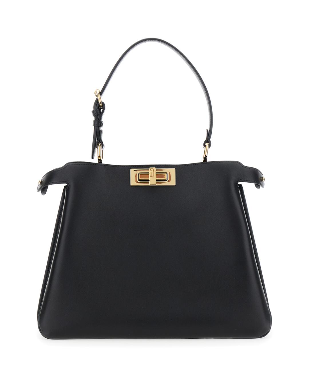 FENDI Черная кожаная сумка через плечо, фото 1