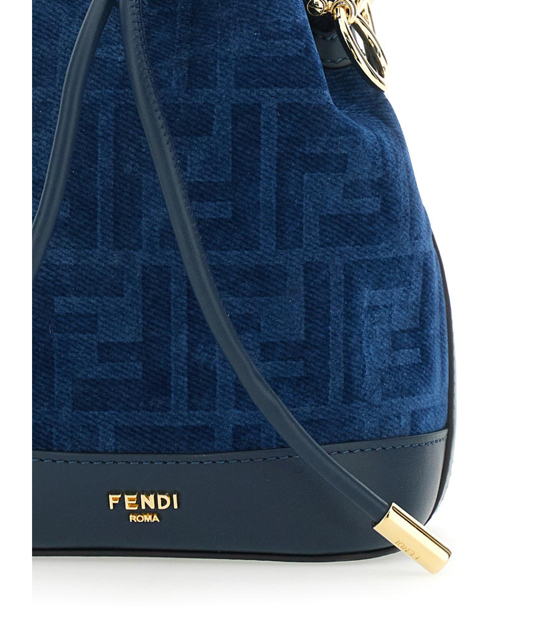 FENDI Синяя тканевая сумка через плечо, фото 3
