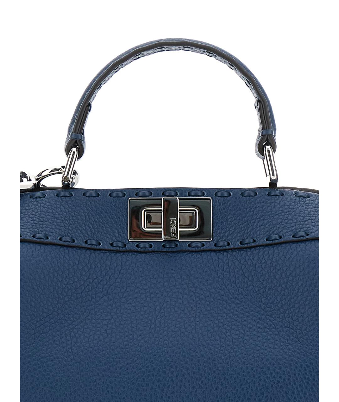FENDI Синяя кожаная сумка через плечо, фото 3