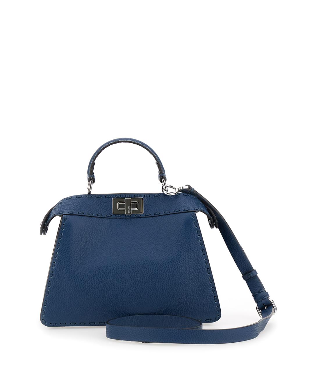 FENDI Синяя кожаная сумка через плечо, фото 2