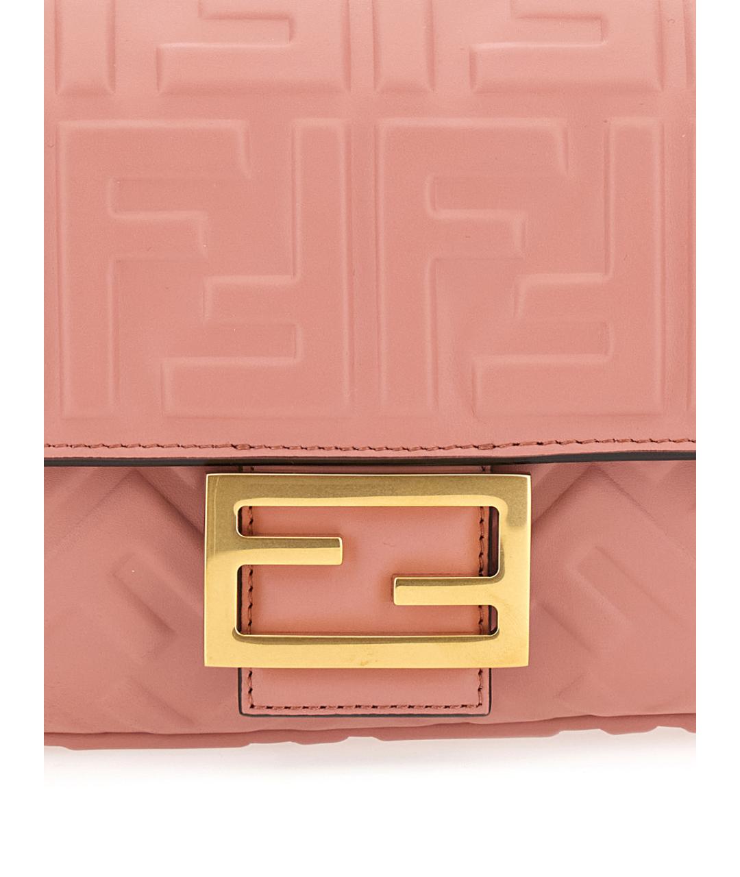 FENDI Розовая кожаная сумка через плечо, фото 3
