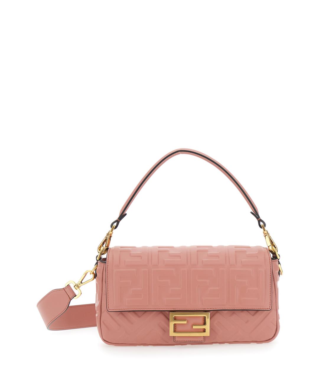 FENDI Розовая кожаная сумка через плечо, фото 1