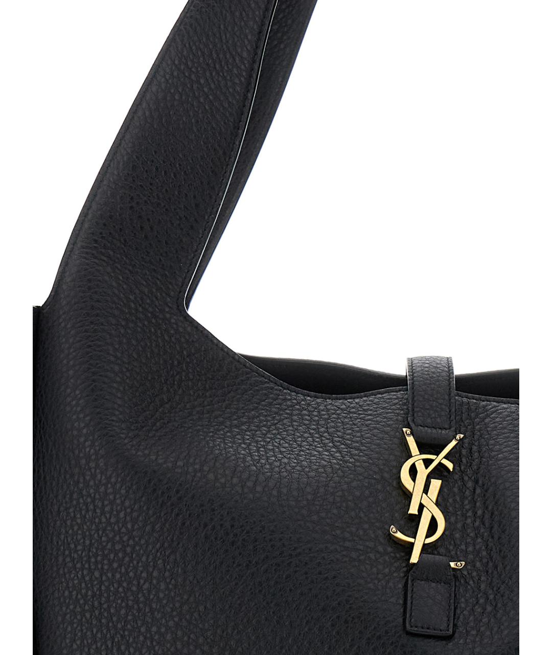 SAINT LAURENT Черная кожаная сумка тоут, фото 3