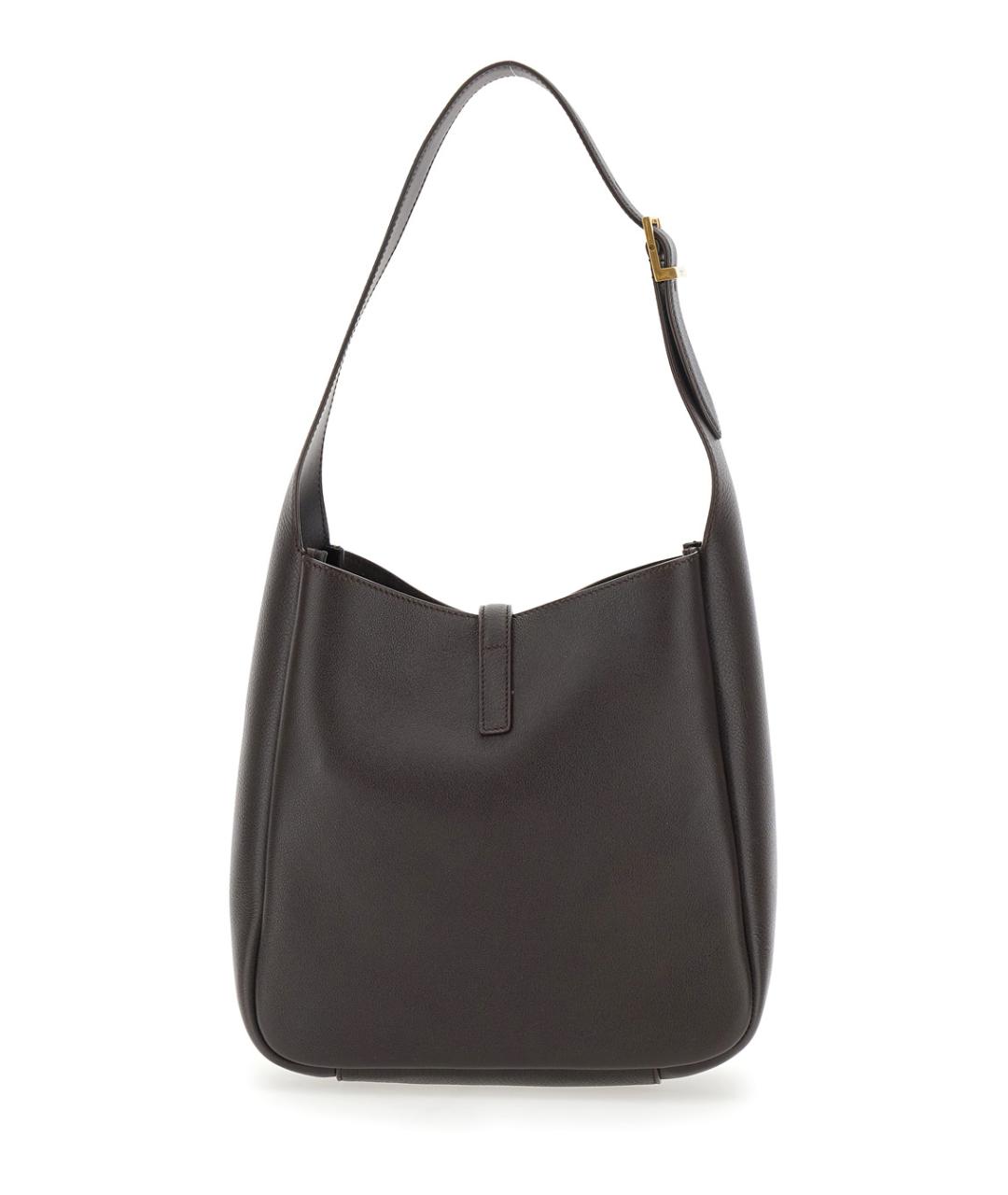 SAINT LAURENT Коричневая кожаная сумка через плечо, фото 2