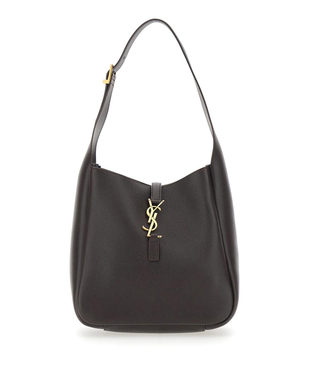 SAINT LAURENT Коричневая кожаная сумка через плечо, фото 1