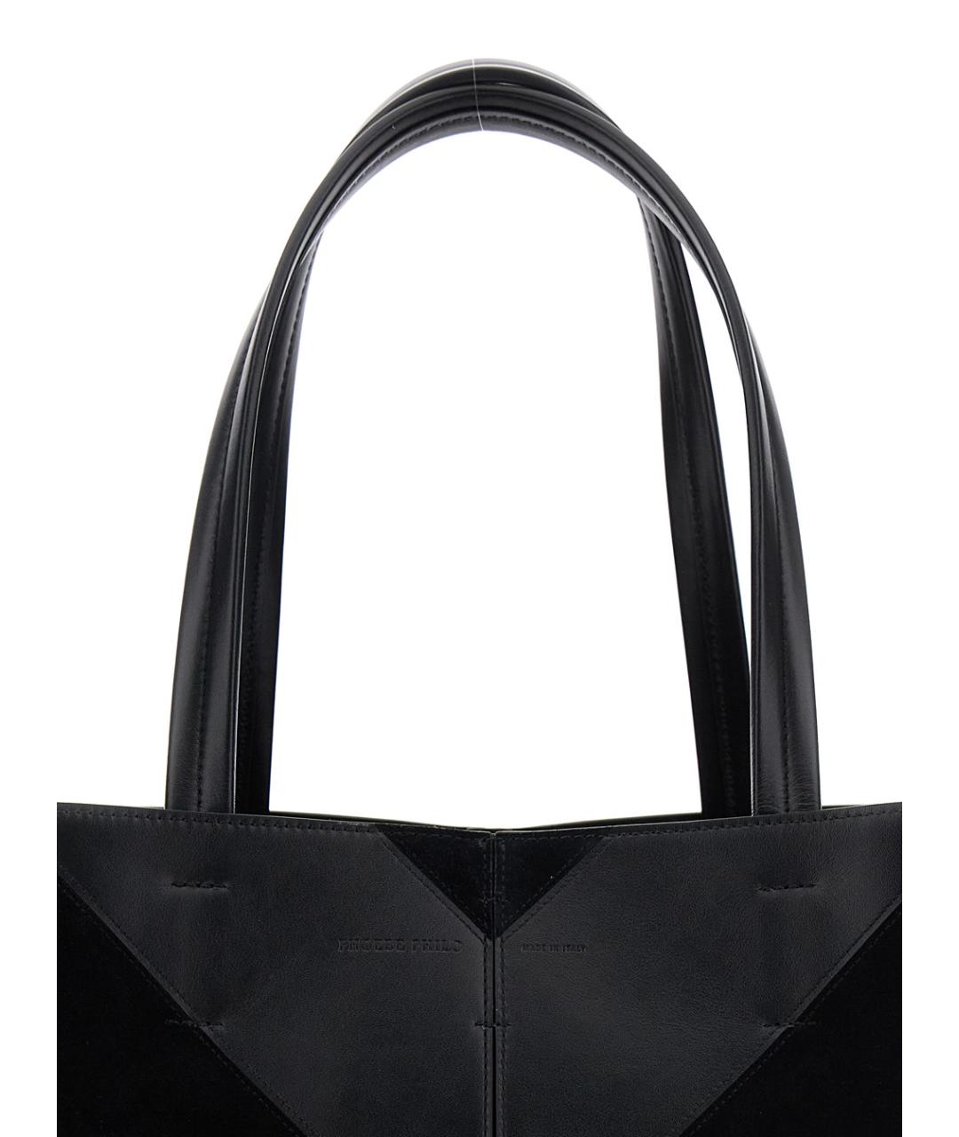 PHOEBE PHILO Черная кожаная сумка тоут, фото 2