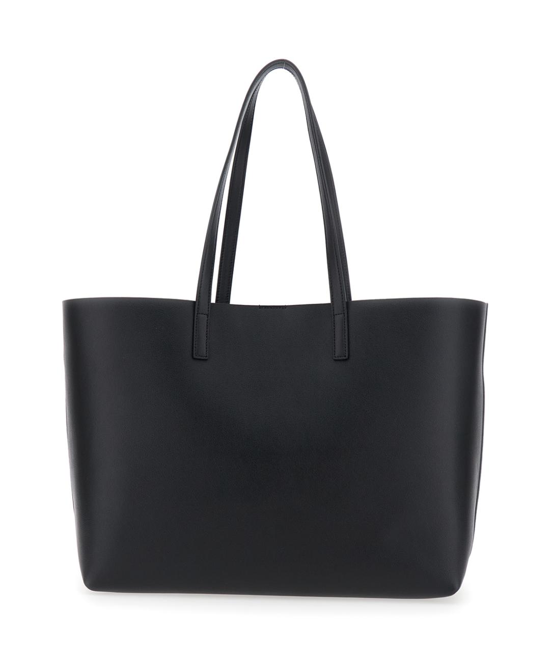 SAINT LAURENT Черная кожаная сумка тоут, фото 2