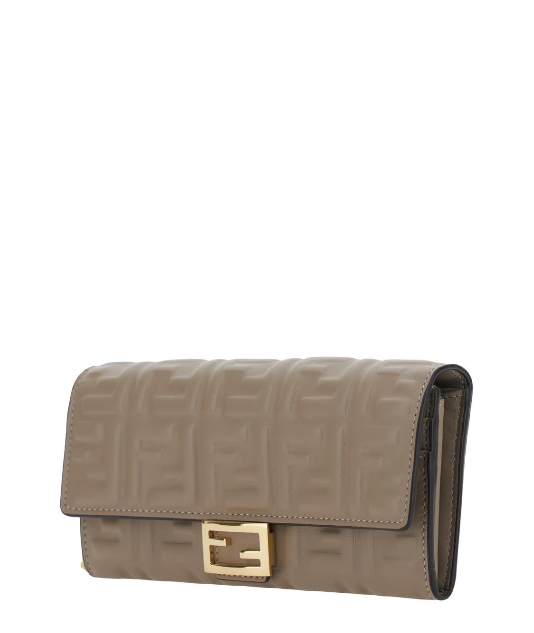 FENDI Бежевая кожаная сумка через плечо, фото 1