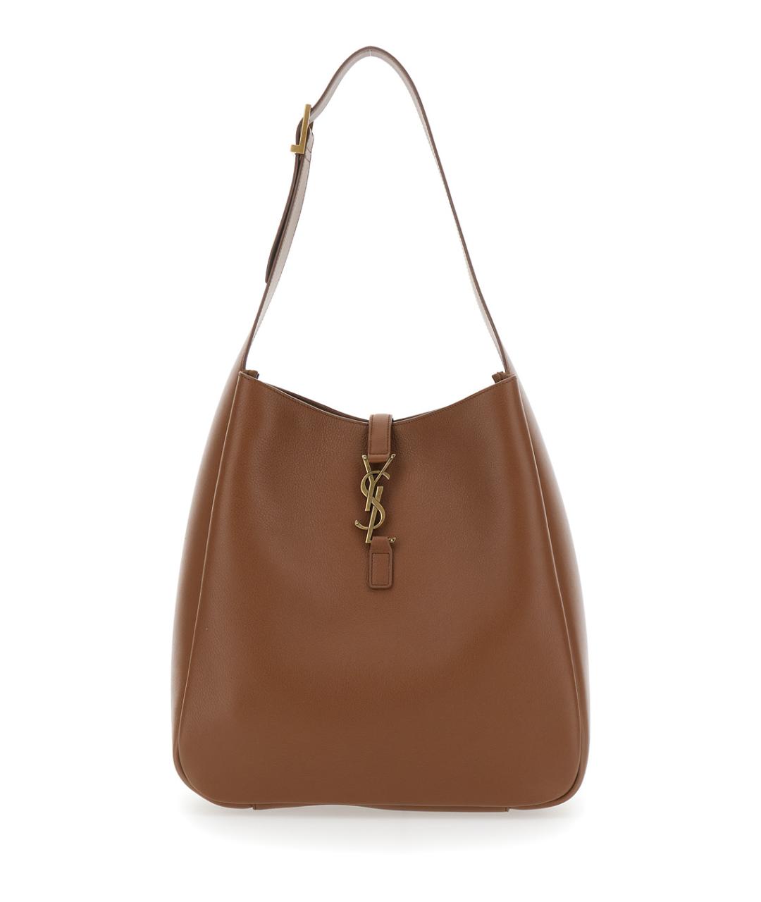 SAINT LAURENT Коричневая кожаная сумка через плечо, фото 1
