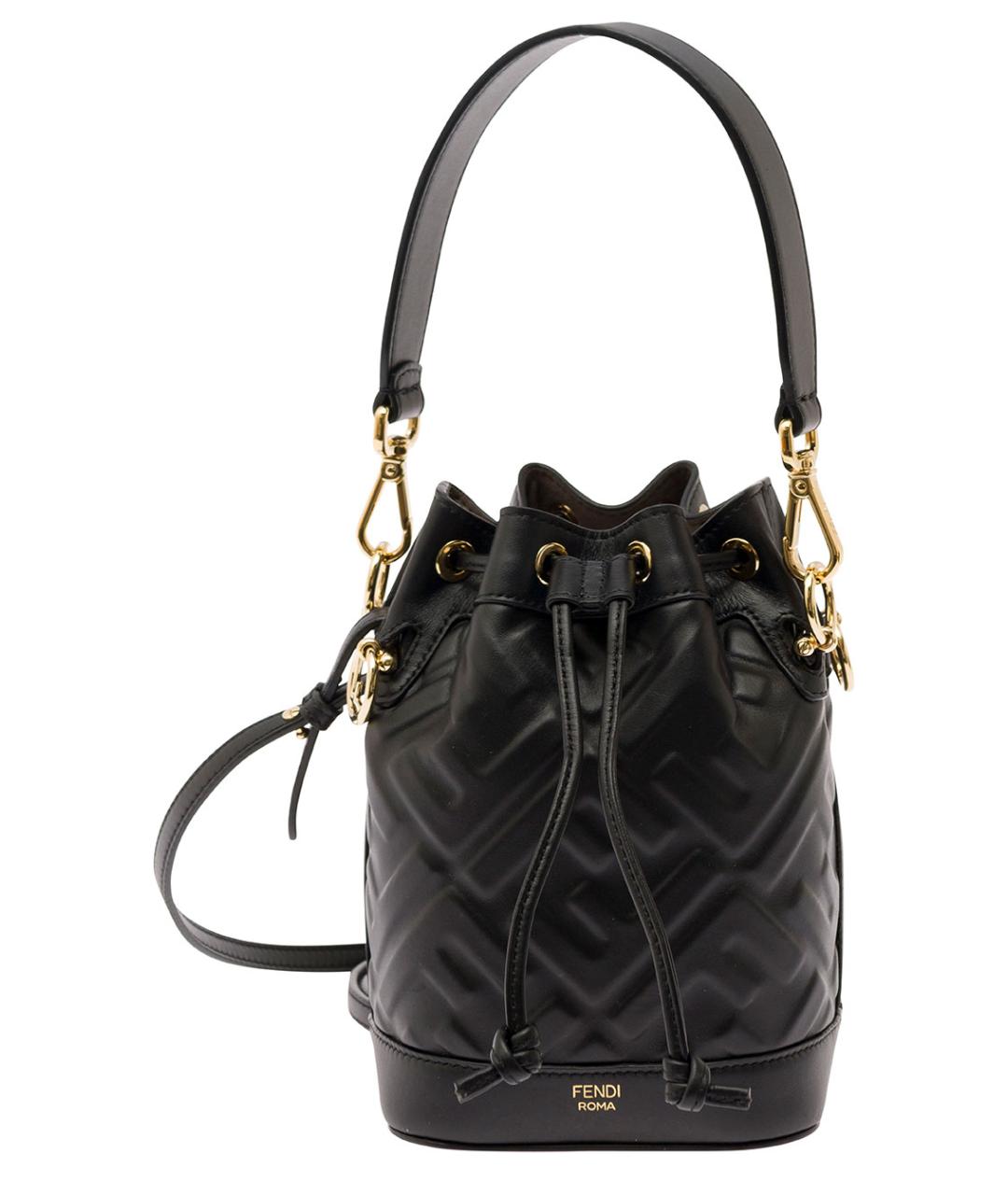 FENDI Черная кожаная сумка через плечо, фото 1