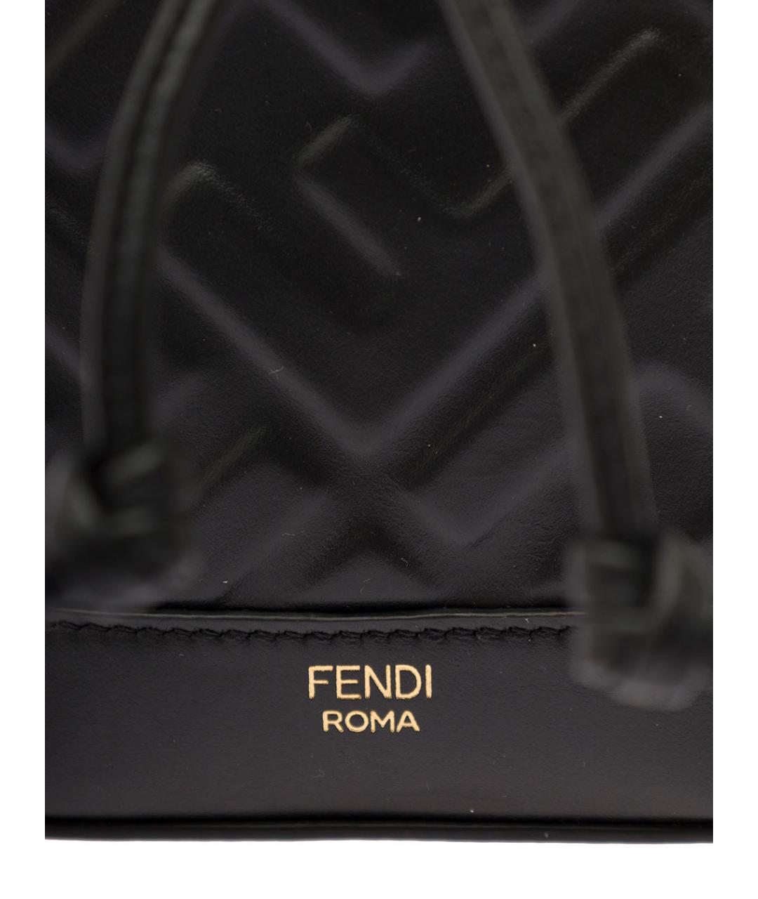FENDI Черная кожаная сумка через плечо, фото 5