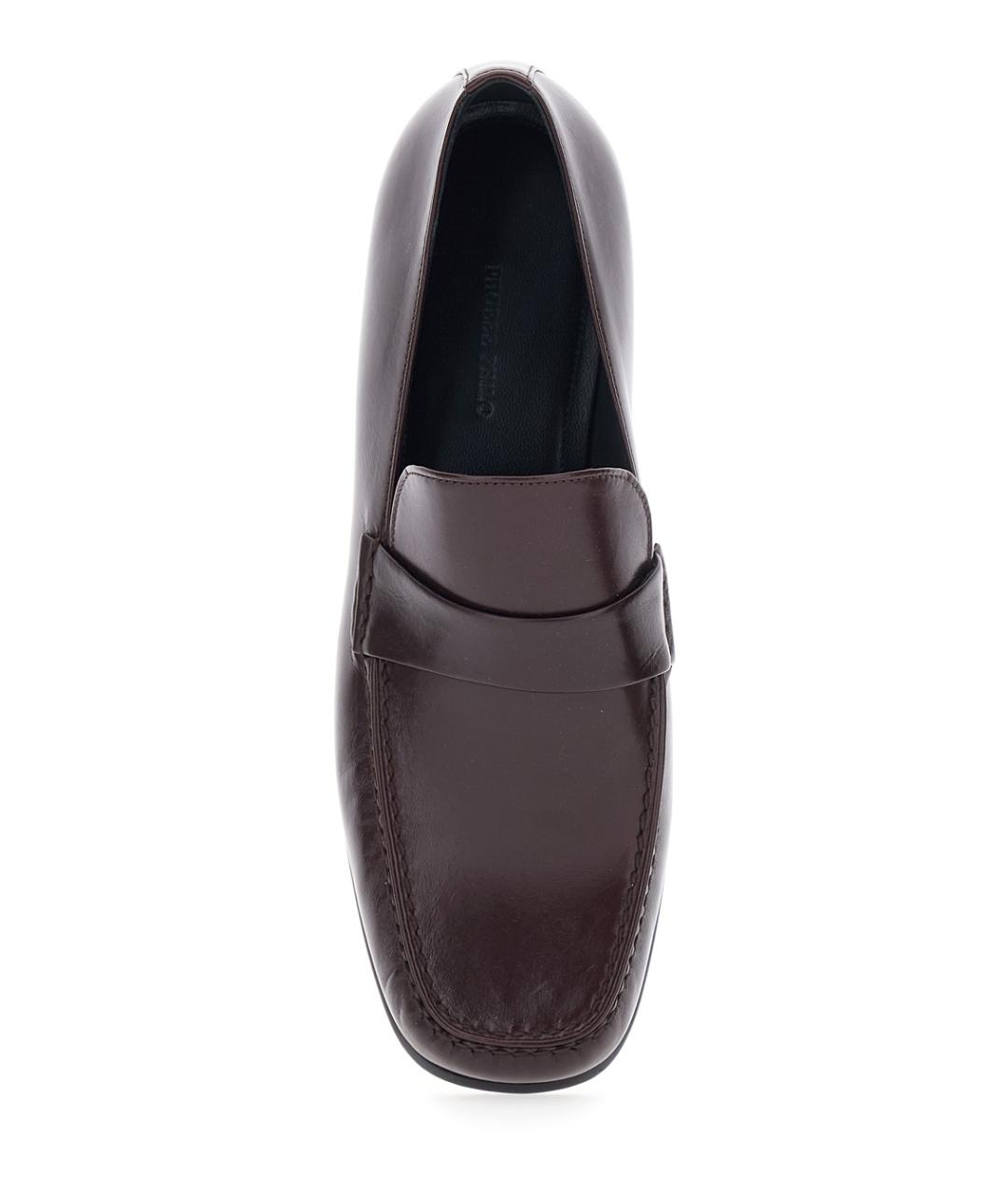 PHOEBE PHILO Бордовые кожаные лоферы, фото 4