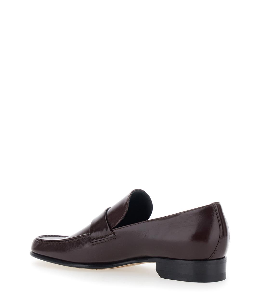 PHOEBE PHILO Бордовые кожаные лоферы, фото 3