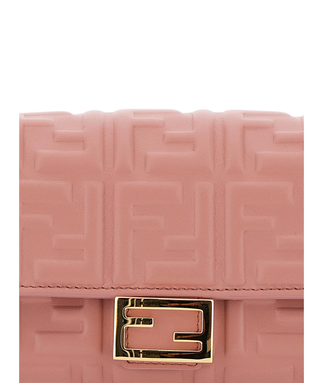 FENDI Розовая кожаная сумка через плечо, фото 3