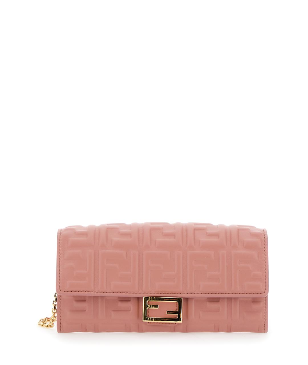 FENDI Розовая кожаная сумка через плечо, фото 1