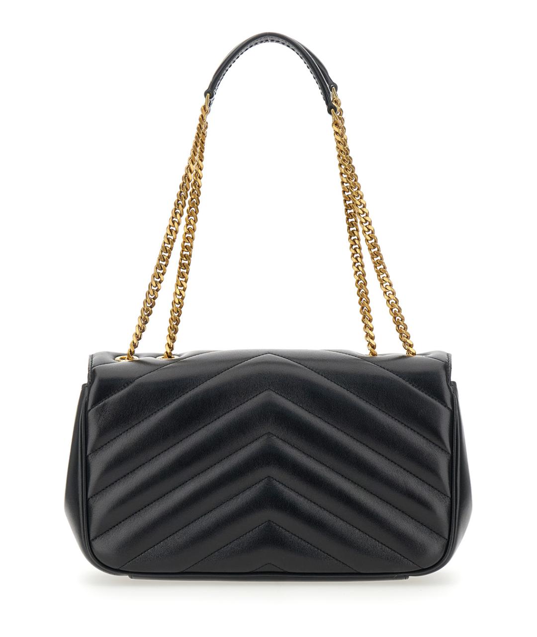 SAINT LAURENT Черная кожаная сумка через плечо, фото 2