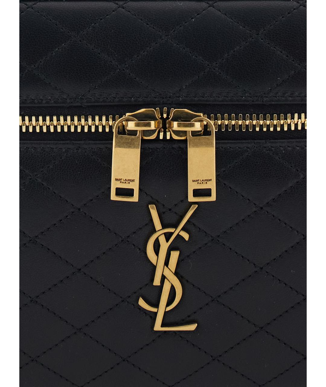 SAINT LAURENT Черная кожаная сумка через плечо, фото 3