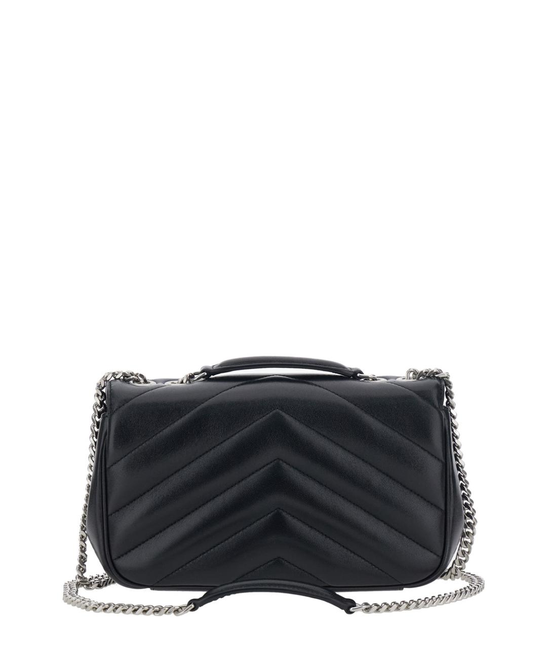 SAINT LAURENT Черная кожаная сумка через плечо, фото 2