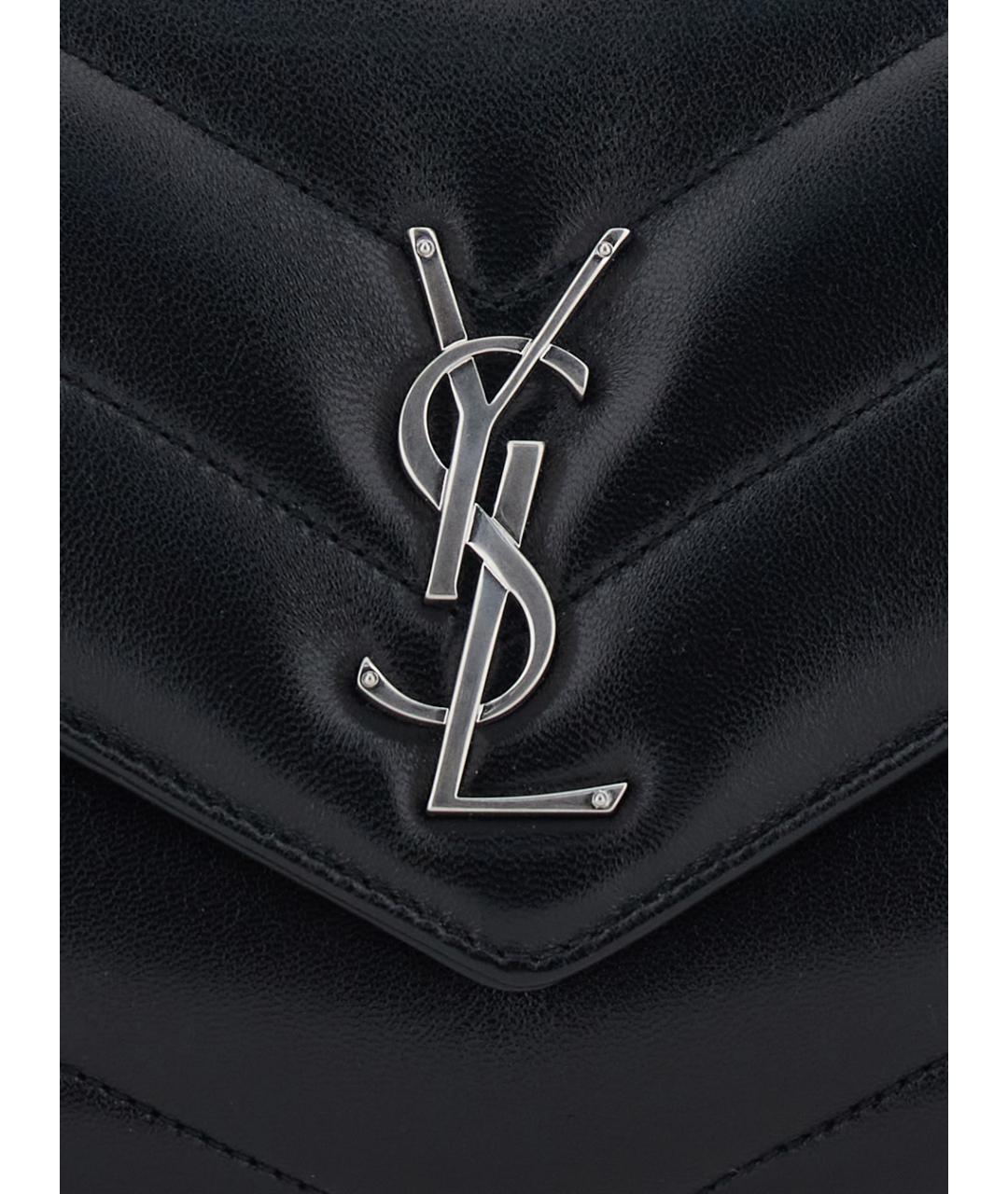 SAINT LAURENT Черная кожаная сумка через плечо, фото 3