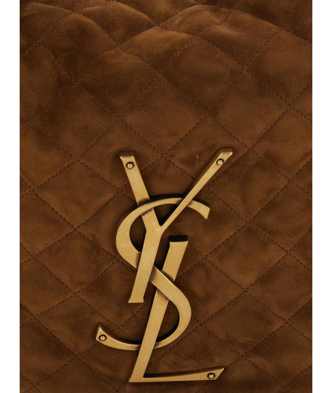 SAINT LAURENT Коричневая замшевая сумка через плечо, фото 3