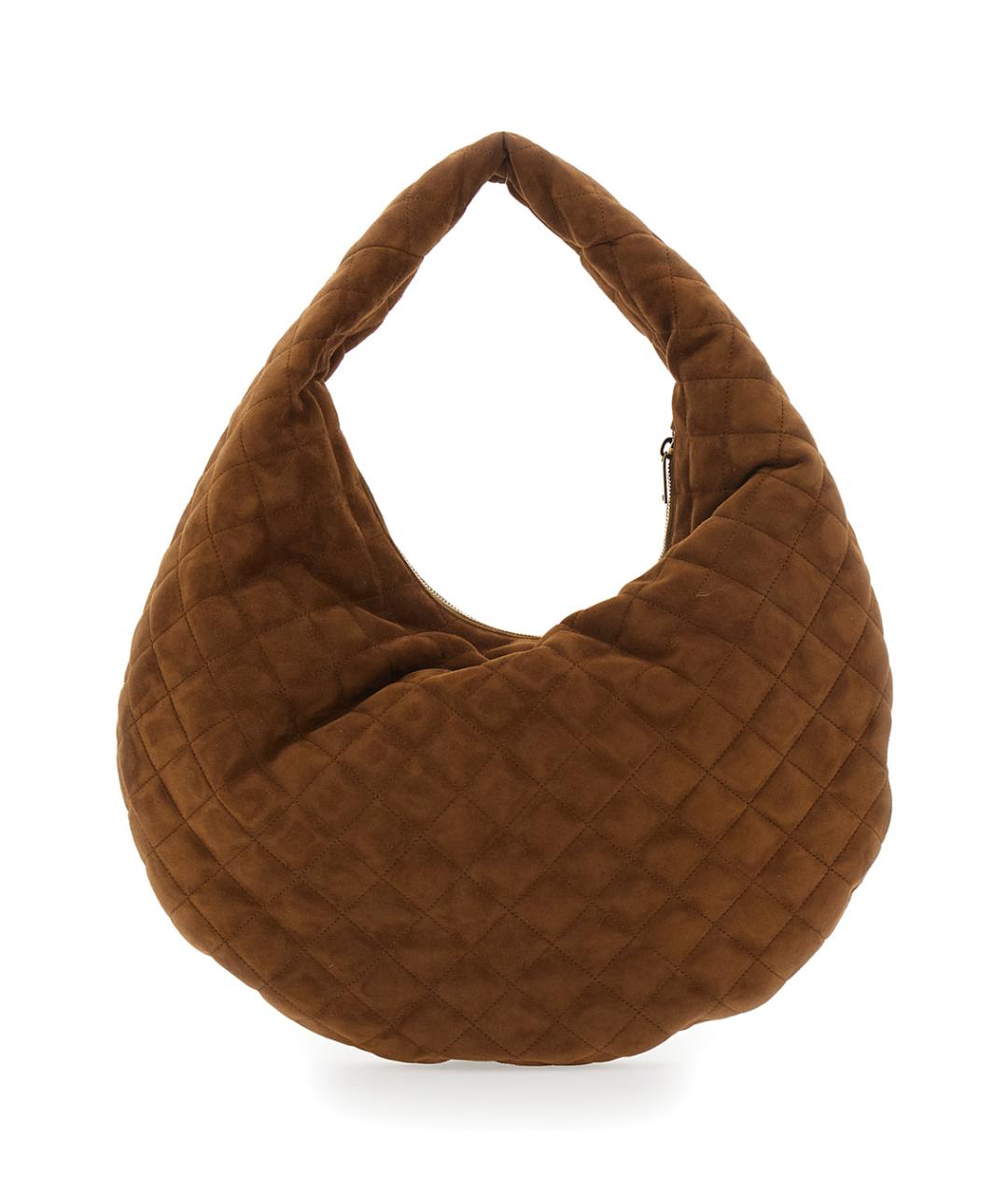 SAINT LAURENT Коричневая замшевая сумка через плечо, фото 2