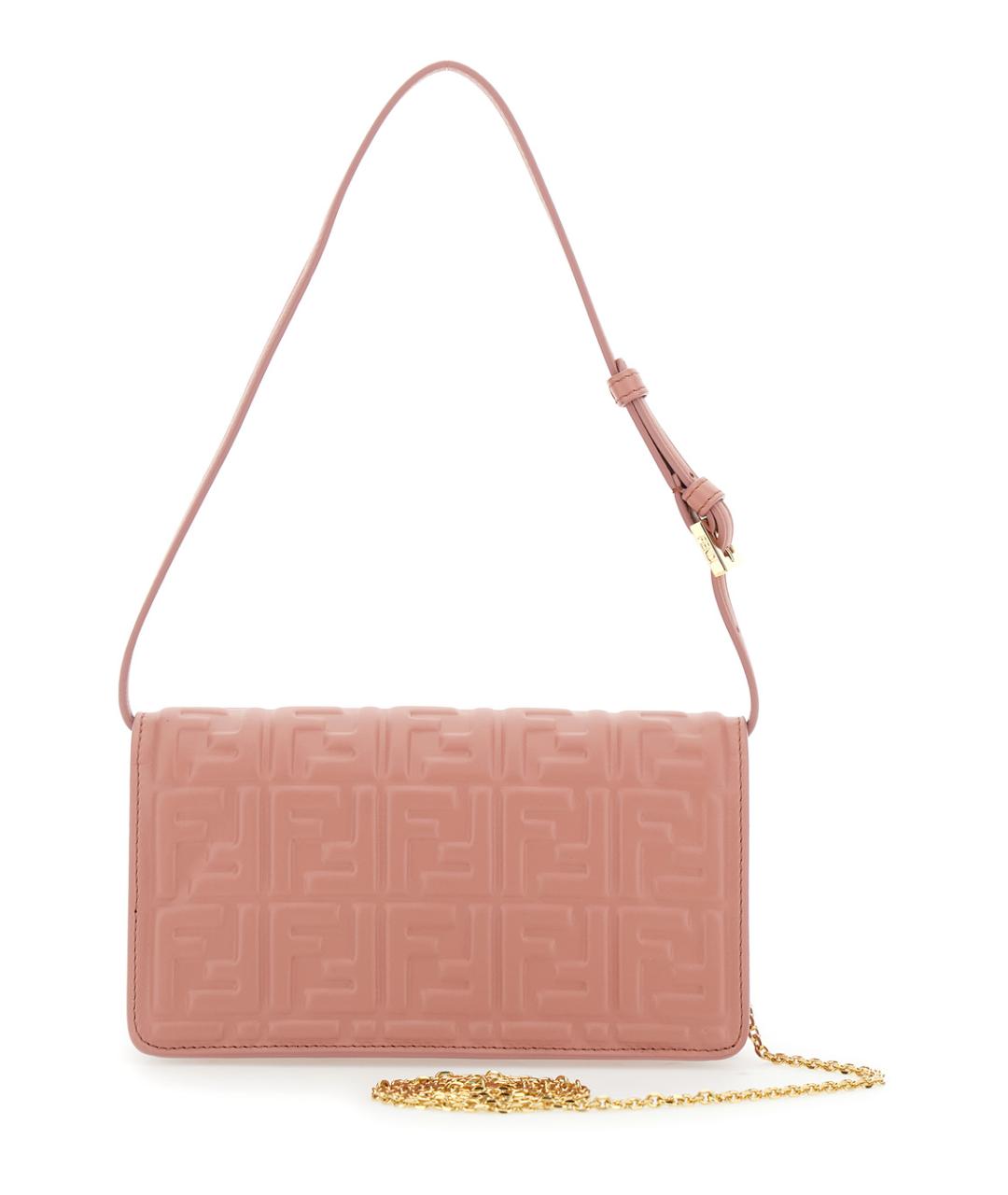 FENDI Розовая кожаная сумка через плечо, фото 2