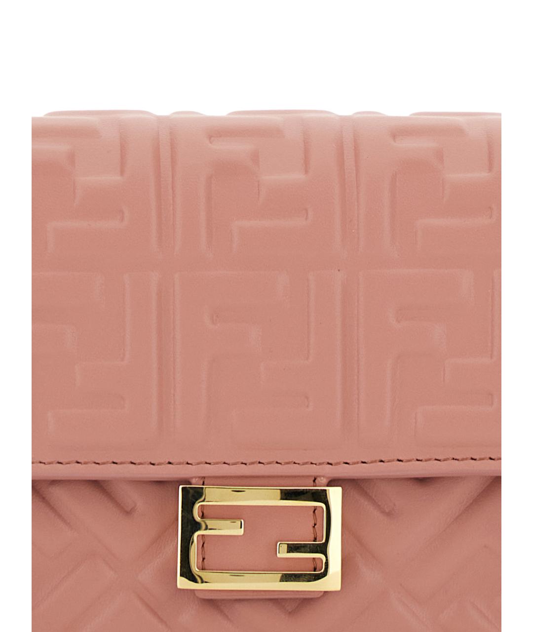 FENDI Розовая кожаная сумка через плечо, фото 3