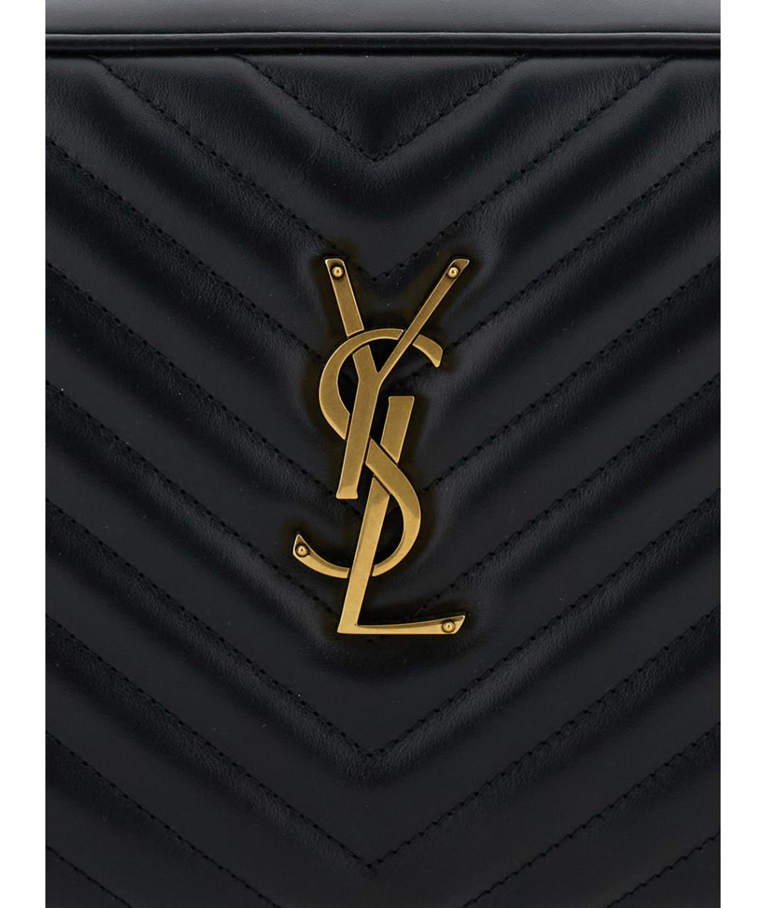 SAINT LAURENT Черная кожаная сумка через плечо, фото 3