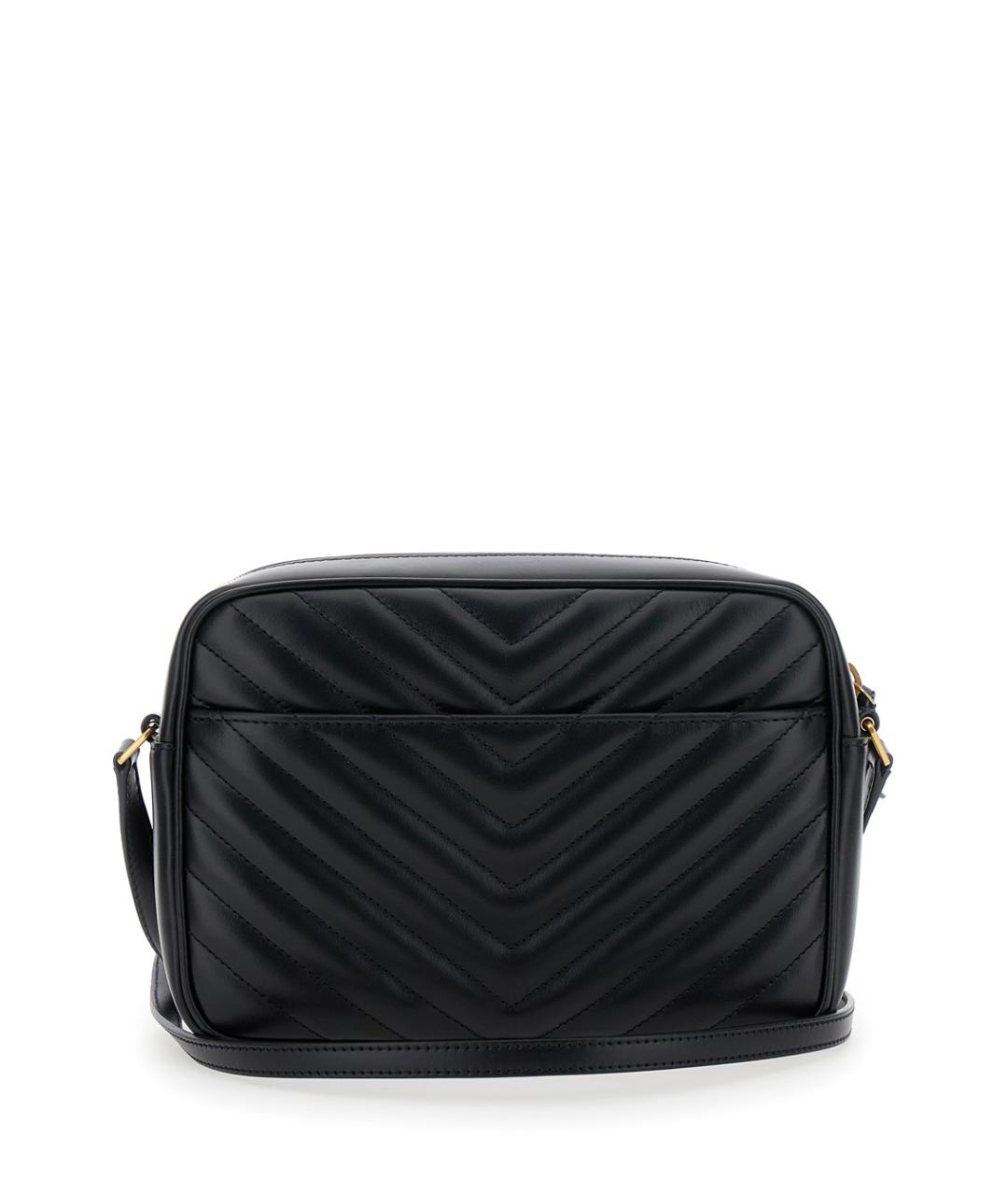 SAINT LAURENT Черная кожаная сумка через плечо, фото 2