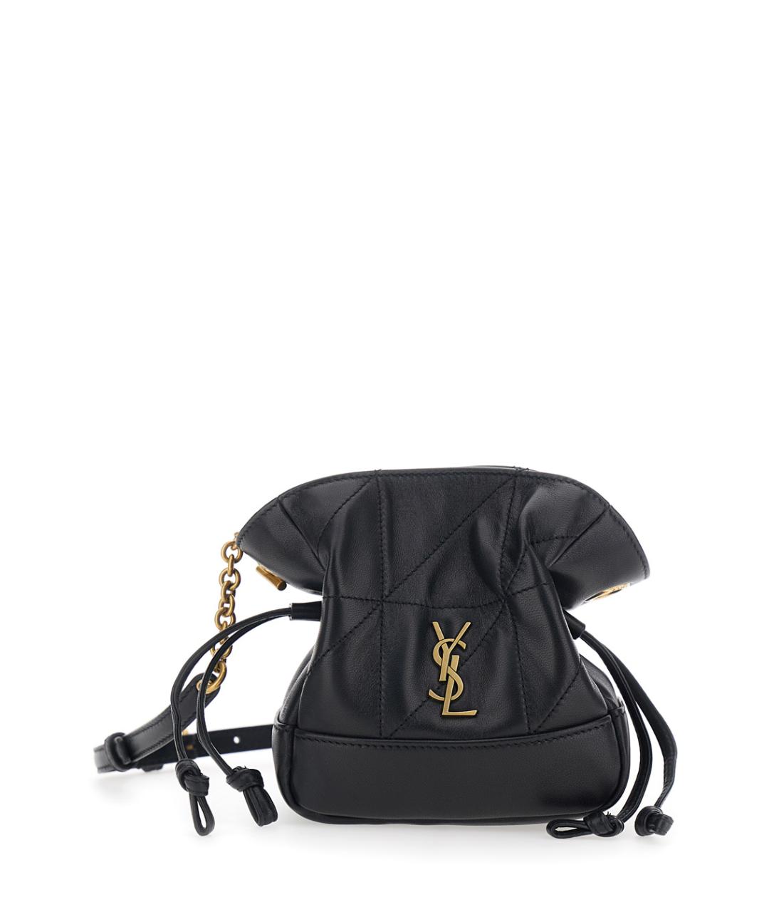 SAINT LAURENT Черная кожаная сумка через плечо, фото 1