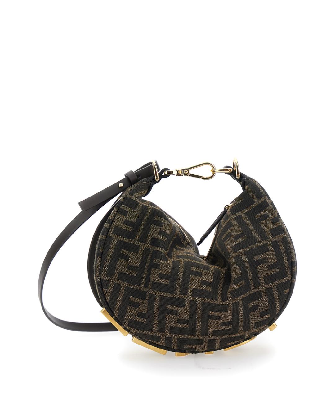 FENDI Коричневая хлопковая сумка через плечо, фото 1