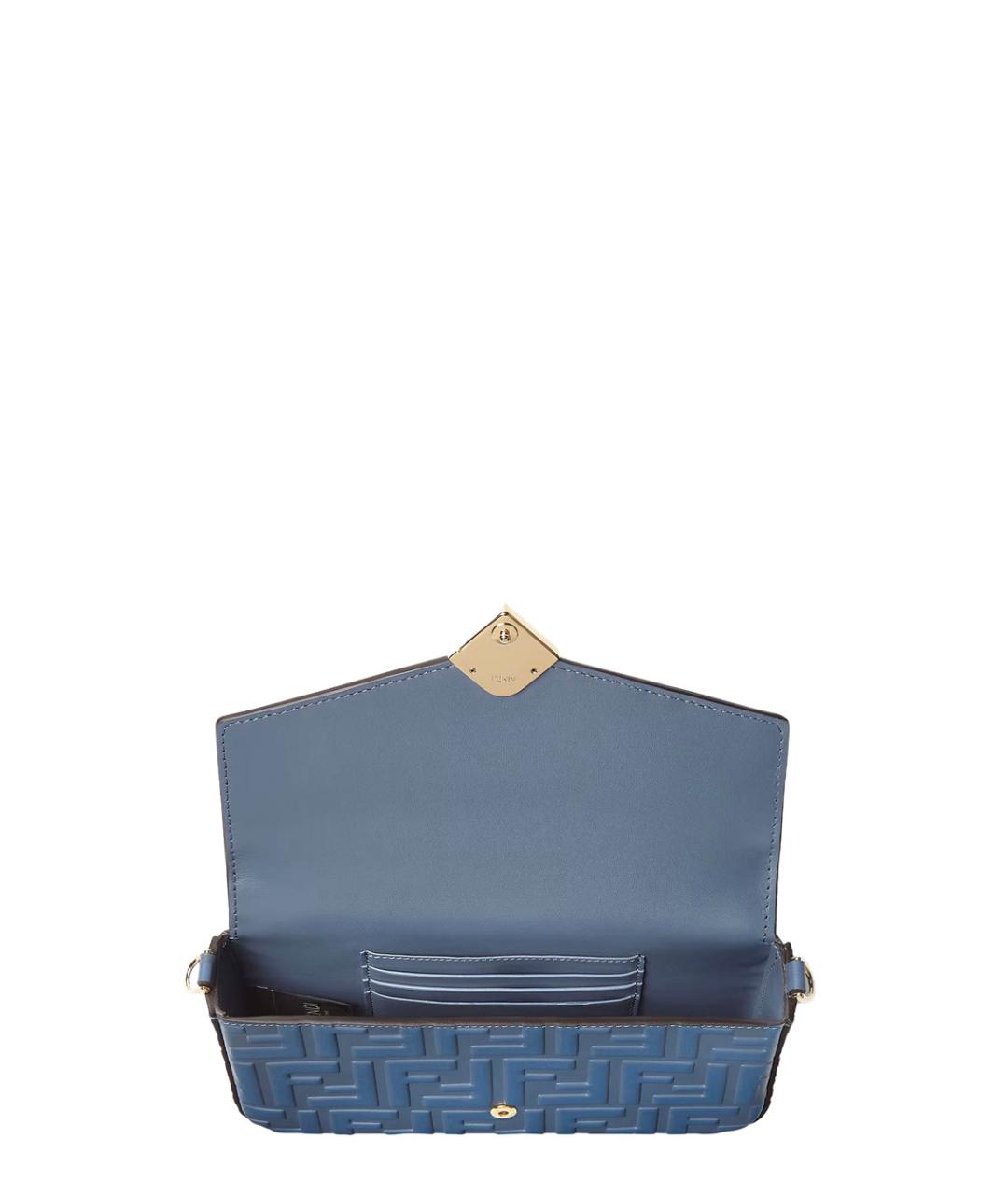 FENDI Синяя кожаная сумка через плечо, фото 3