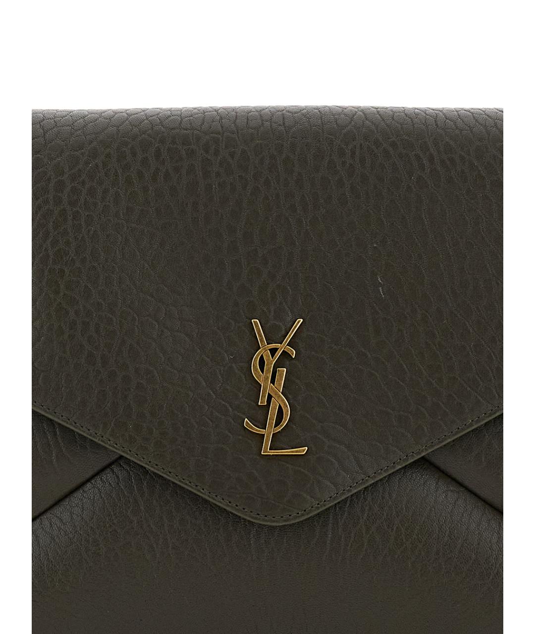 SAINT LAURENT Зеленая кожаная сумка через плечо, фото 3