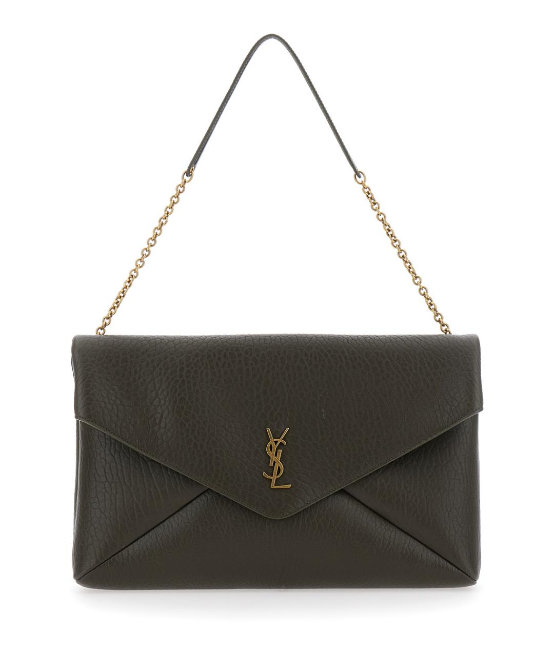 SAINT LAURENT Зеленая кожаная сумка через плечо, фото 1