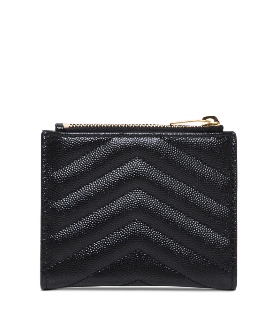 SAINT LAURENT Черный кожаный кошелек, фото 2